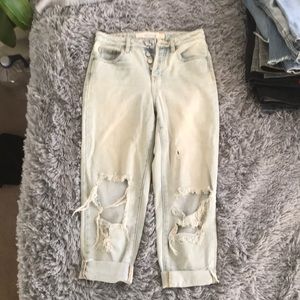 High rise lights washed holy brandy Melville jeans